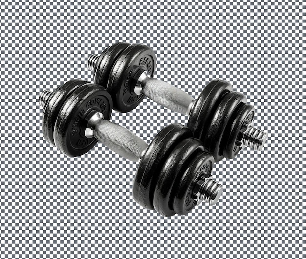 PSD useful dumbbell set isolated on transparent background