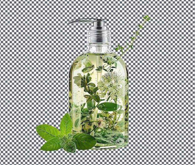 PSD useful herb infused hand wash isolated on transparent background