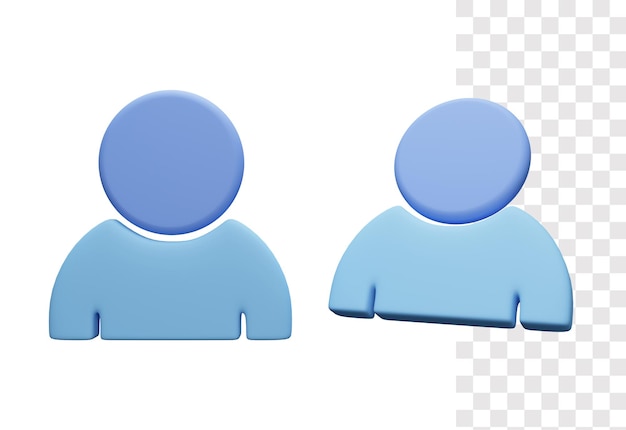 User 3d icon with blue color