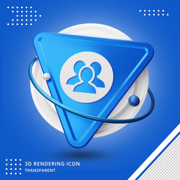 User person icon in 3d rendering 