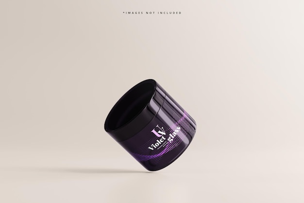 UV Glass Cosmetic Jar Mockup