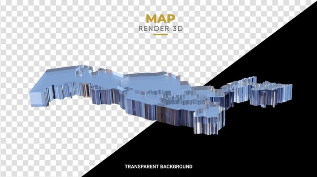 PSD uzbekistan 3d map glossy glass texture realistic high quality render