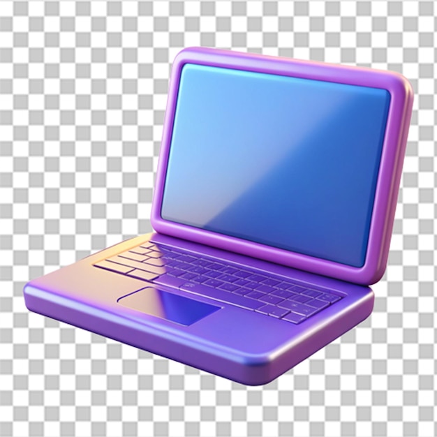 PSD v3d plastic design of modern laptop with glossy finishes and vibrant display