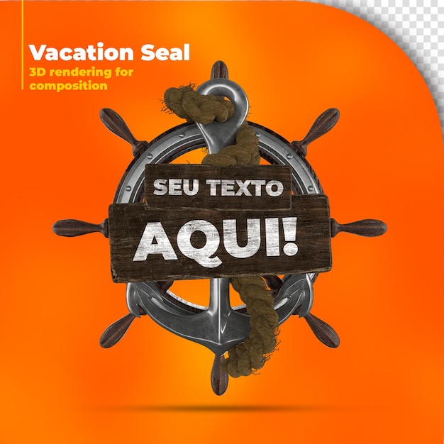 Vacation 3d stamp for composition