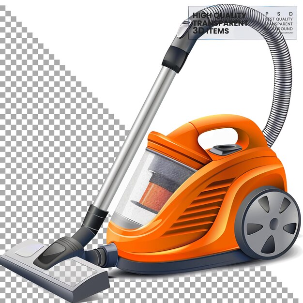 PSD vacuum cleaner png on isolated transparent background