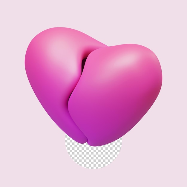 Valentine Broken Heart Isometric 3D Render Element