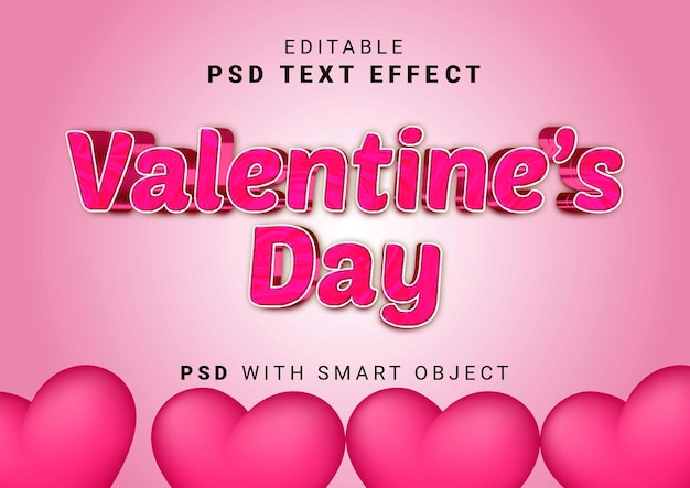 Valentine Day 3d Text Style Effects PSD