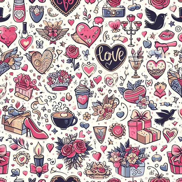 valentine day animals pattern