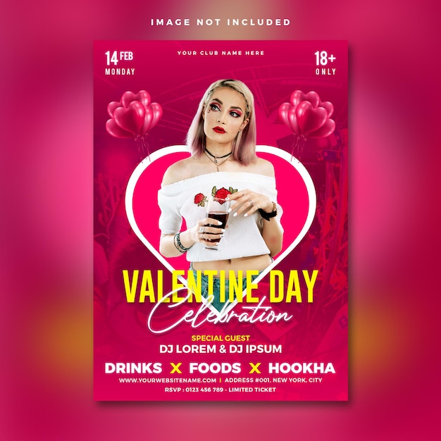 Valentine Day Party Celebration Flyer Templates