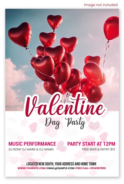 PSD valentine day party flyer