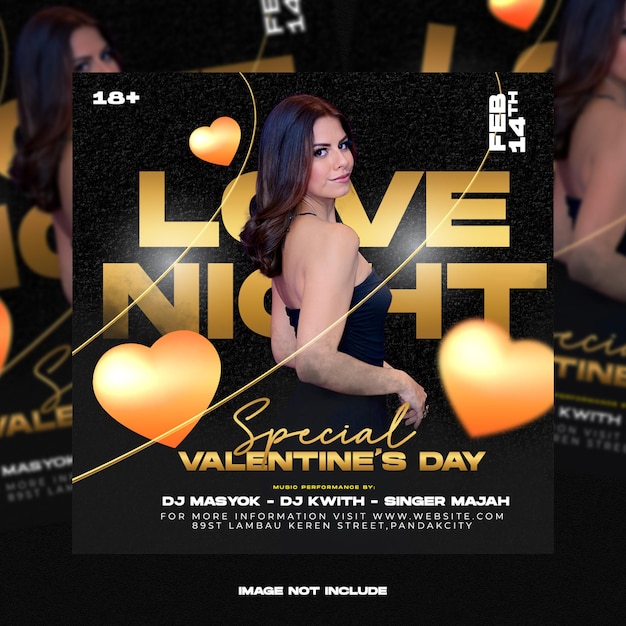 valentine day party social media template