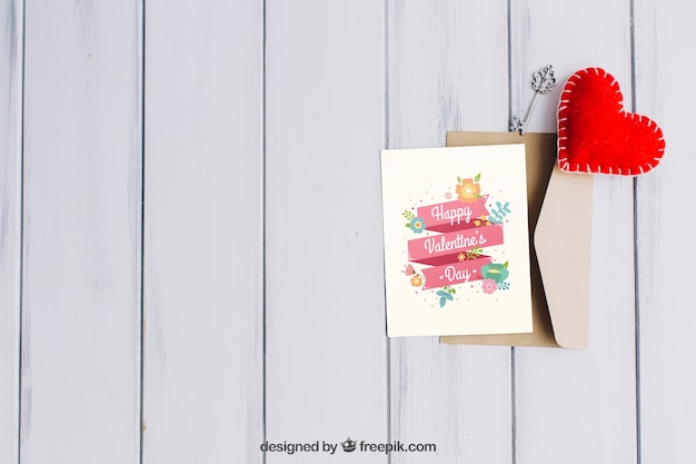 Valentine elements and card mockup