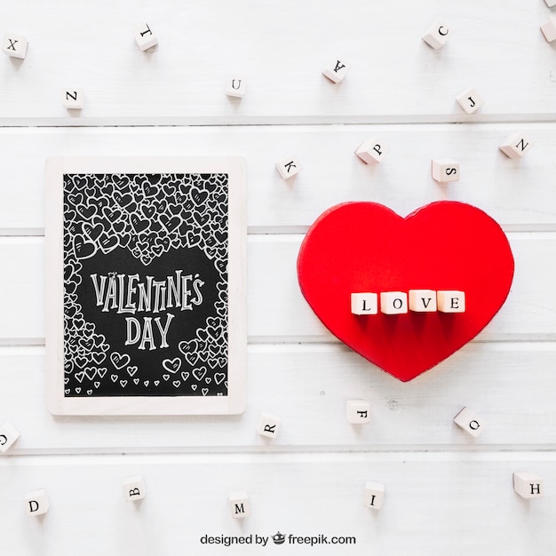 PSD valentine elements and frame mockup