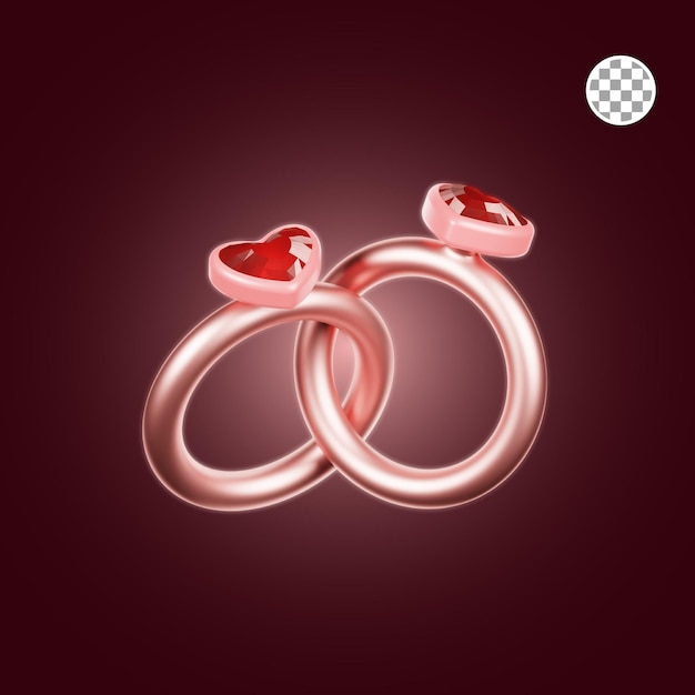 Valentine heart ring 3d Illustration