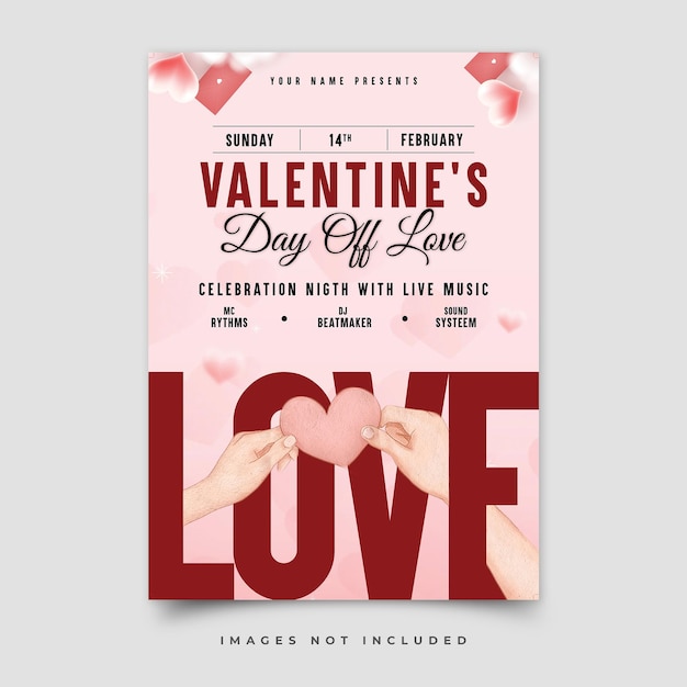 PSD valentine party flyer