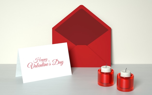 Valentine's card with candles