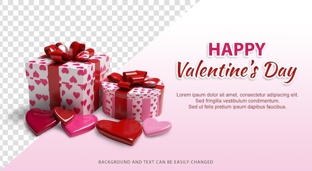 Valentine's day banner background template with Editable Text