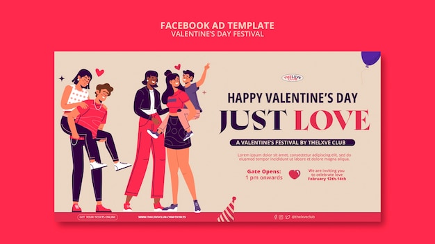 Valentine's day celebration facebook template