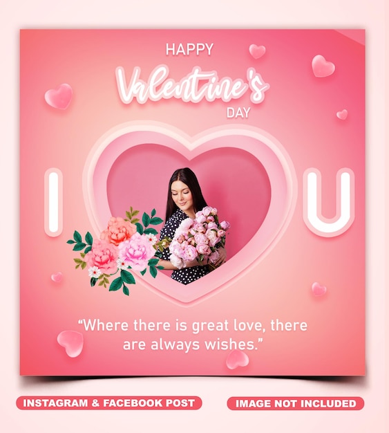 Valentine's day facebook and Instagram post design