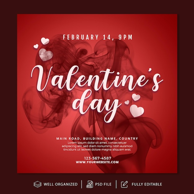 Valentine's Day Instagram Post and Banner Template