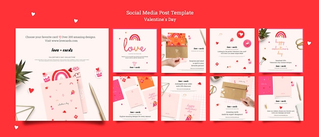 Valentine's day love cards social media post