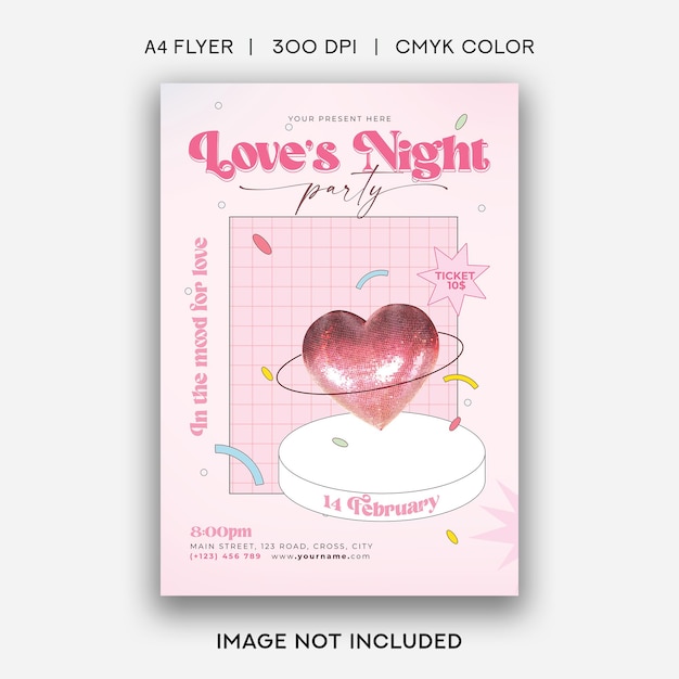 Valentine's Day Lover Night Party Flyer Template