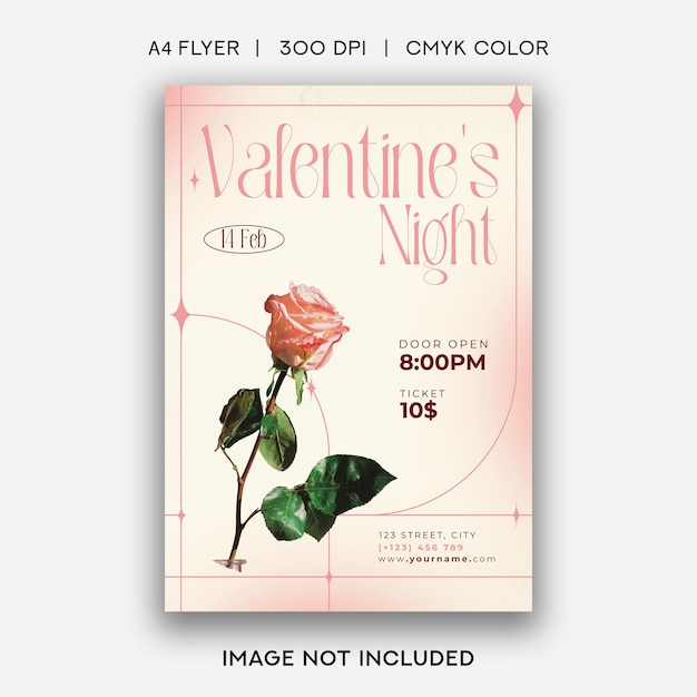 Valentine's Day Night Party Flyer Template