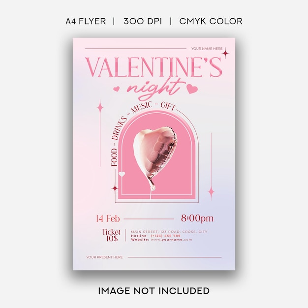 Valentine's Day Night Party Flyer Template