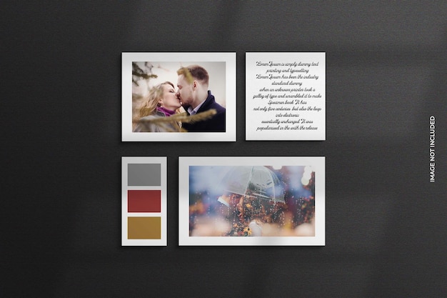 valentine's day Photo Frame Mockup with Paper 3d Rendering Psd File