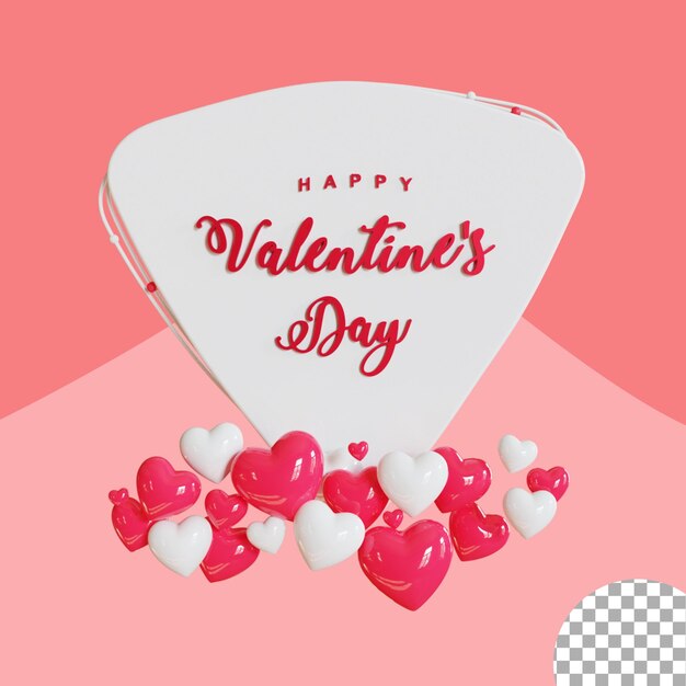 Valentine's day poster 3d illustration design