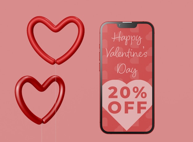  Valentine's Day Smartphone Mockup