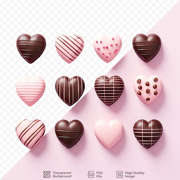 PSD valentine s day surprise chocolates on a transparent background