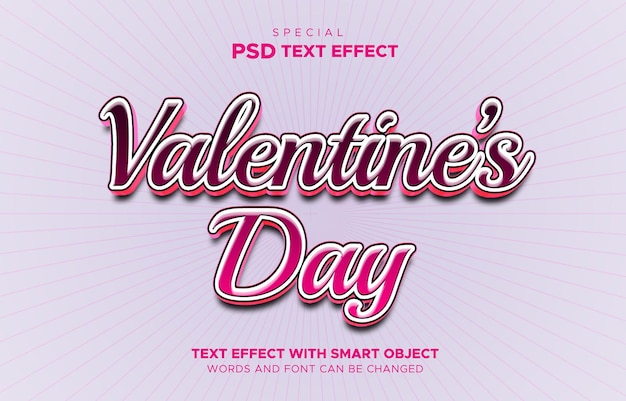 Valentine's day text effect smart object