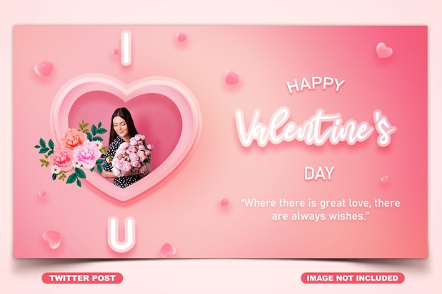 Valentine's day twitter post design