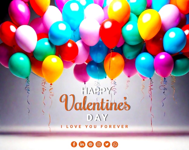 Valentine's day vector background design happy valentine's day text with lasso hearts and gifts