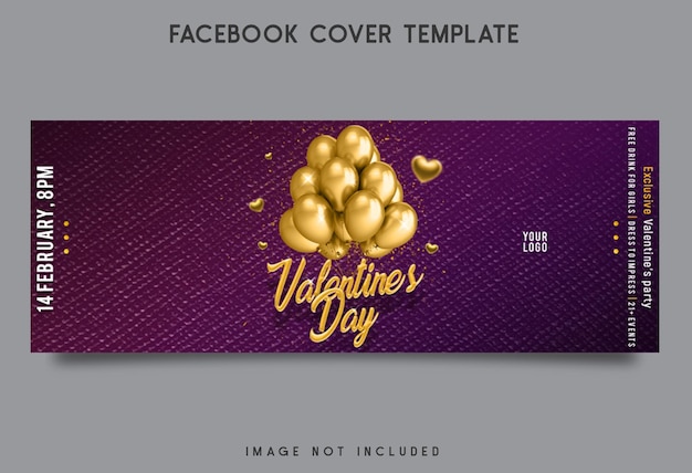 Valentine's party facebook cover template design