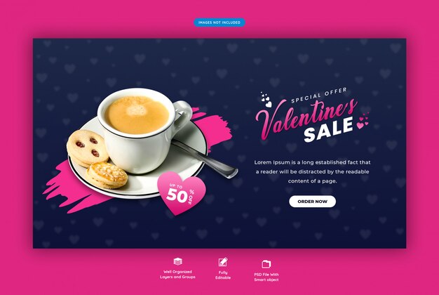 Valentine's sale banner template