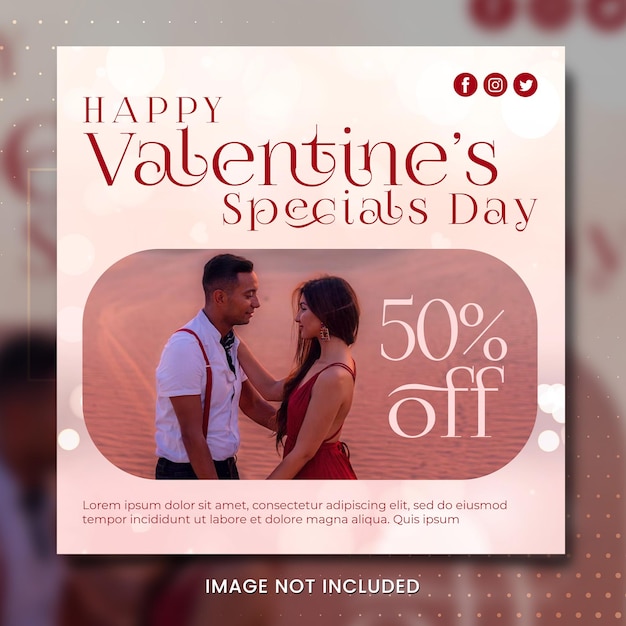 PSD valentine sale banner template