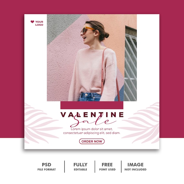 Valentine sale post for social media