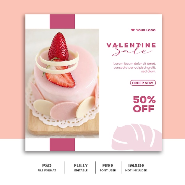 Valentine sale post for social media