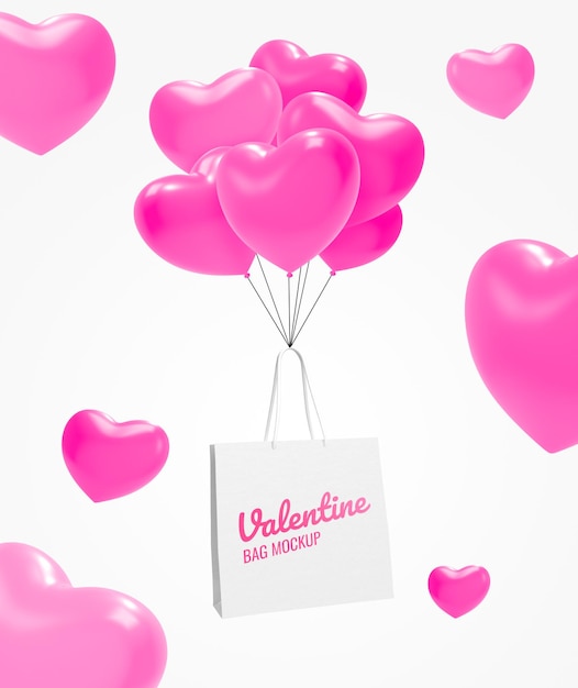 Valentine shopping promotion banner mockup