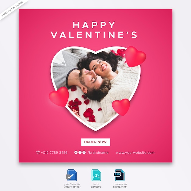 Valentine social media post banner template