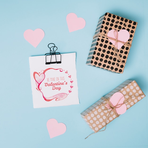 Valentines card mockup with decorative composition