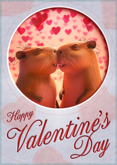 Valentines card psd template Free download Valentines greeting card for print