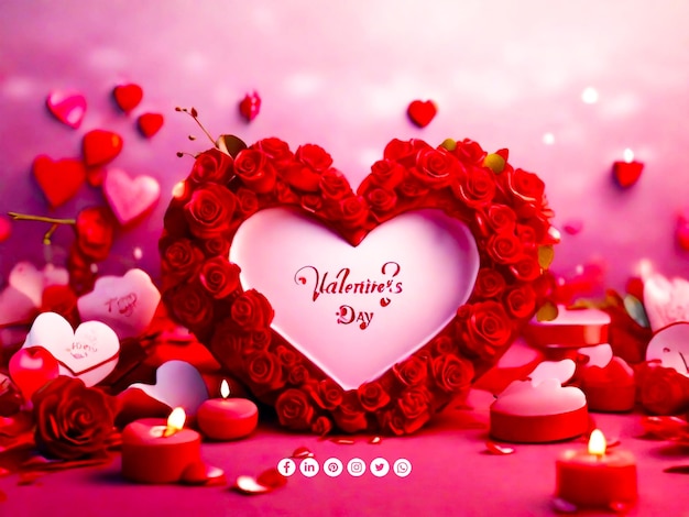 Valentines day background with heart and light