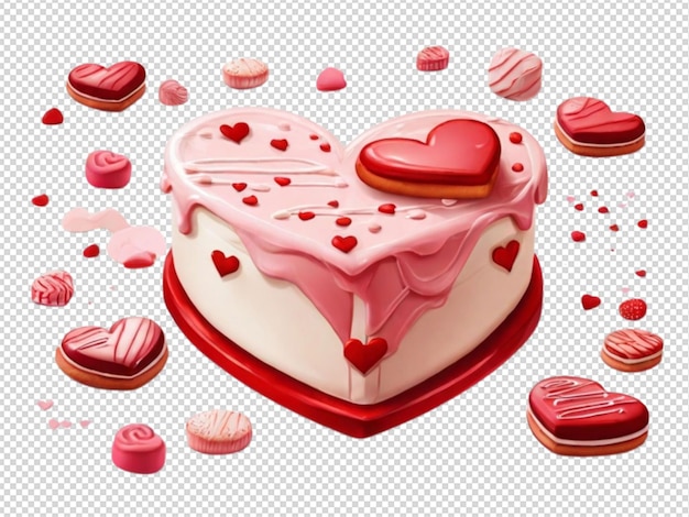 Valentines Day banner heart cookie on transparent background