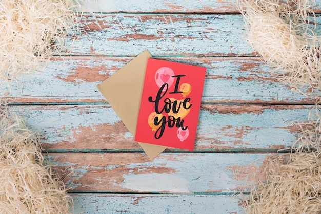 Valentines day card mockup with copyspace