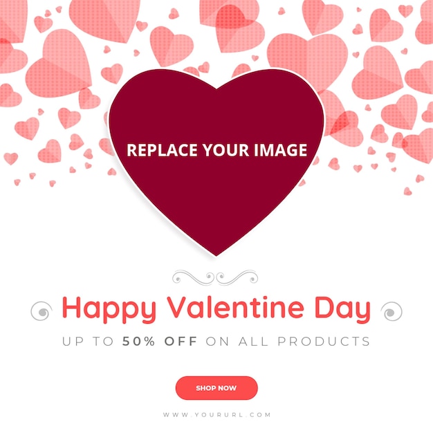 Valentines Day Holiday Square Banner Template Social Media Promotion Post Instagram Promotion Banner