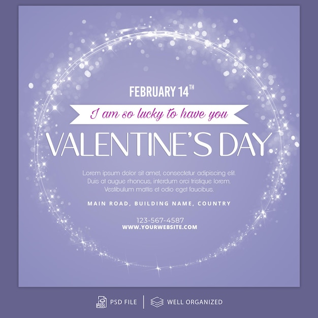 Valentines Day Instagram Post Template and Banner Template