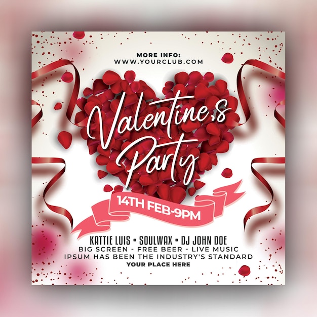 PSD valentines day invitation template